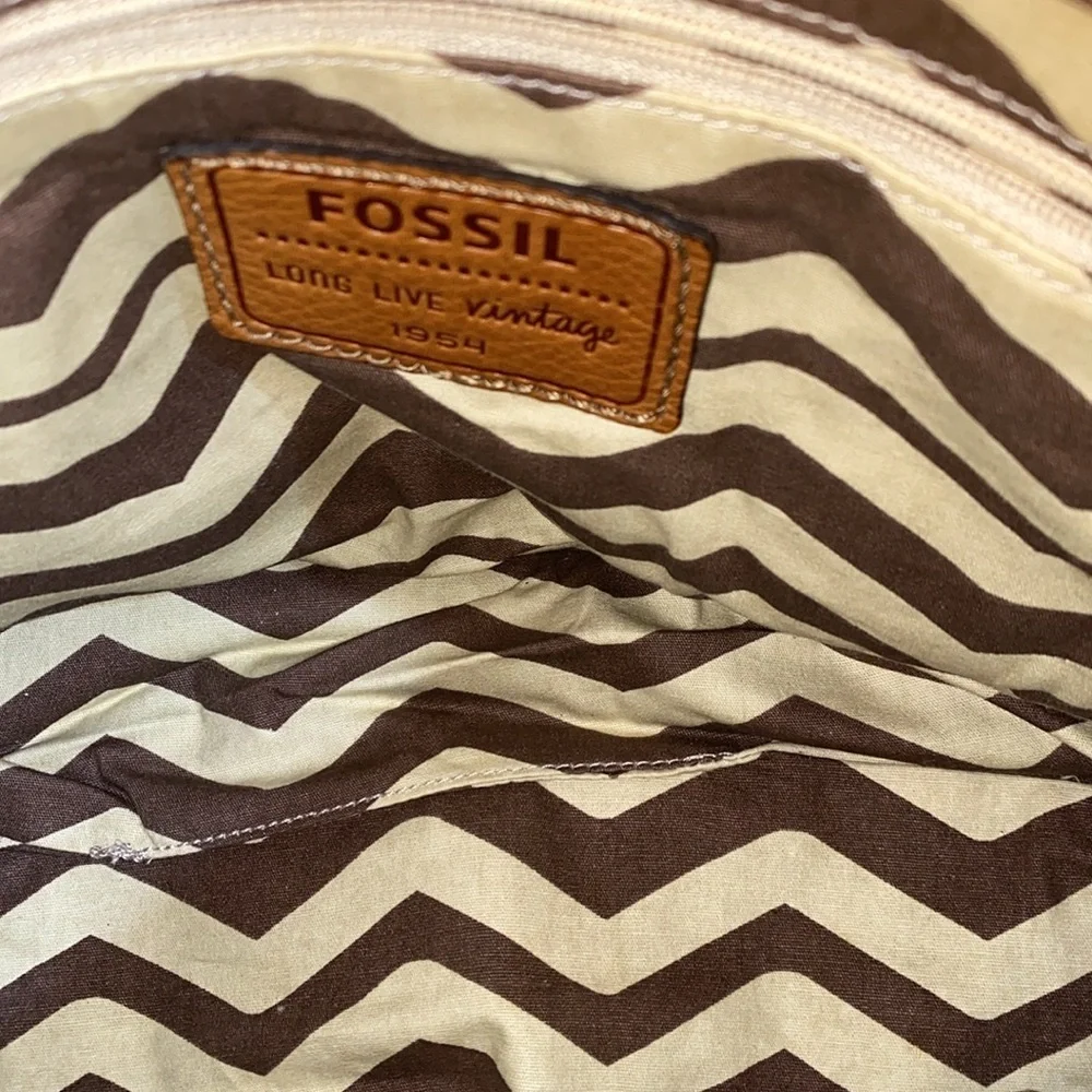 FOSSIL Grayson Beige Canvas Fabric Satchel & Fossil Popstich vintage Wallet 🆕